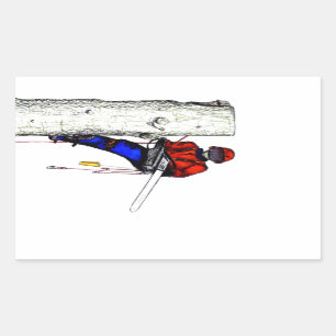 Tree Surgeon Arborist at work present Chainsaw Rectangular Sticker