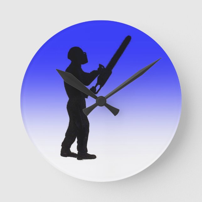 Tree Surgeon Arborist at work present Round Clock (Front)