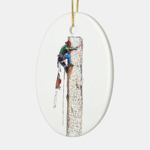 Tree Surgeon Arborist Ceramic Tree Decoration