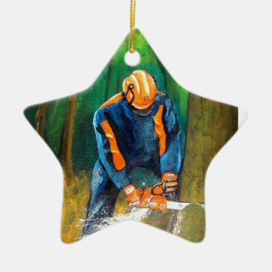 Tree Surgeon Arborist christmas present Birthday Ceramic Tree Decoration