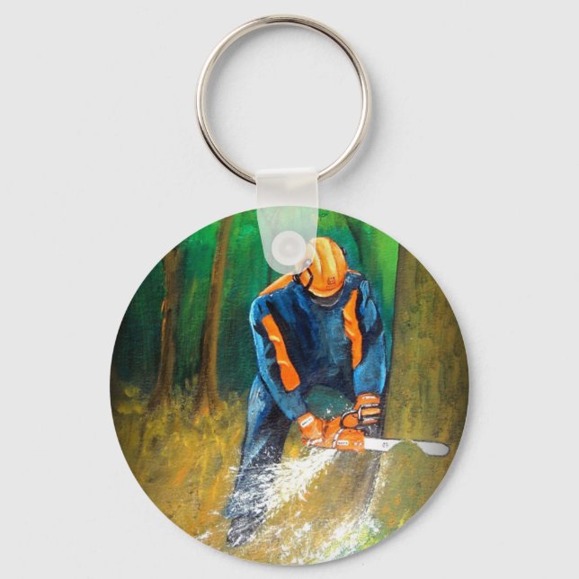 Tree Surgeon Arborist christmas present Birthday Key Ring (Front)