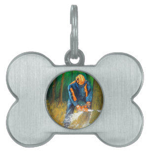 Tree Surgeon Arborist christmas present Birthday Pet Name Tag