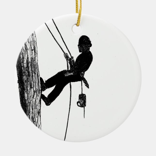 Tree Surgeon Arborist christmas present gift Ceramic Tree Decoration (Front)