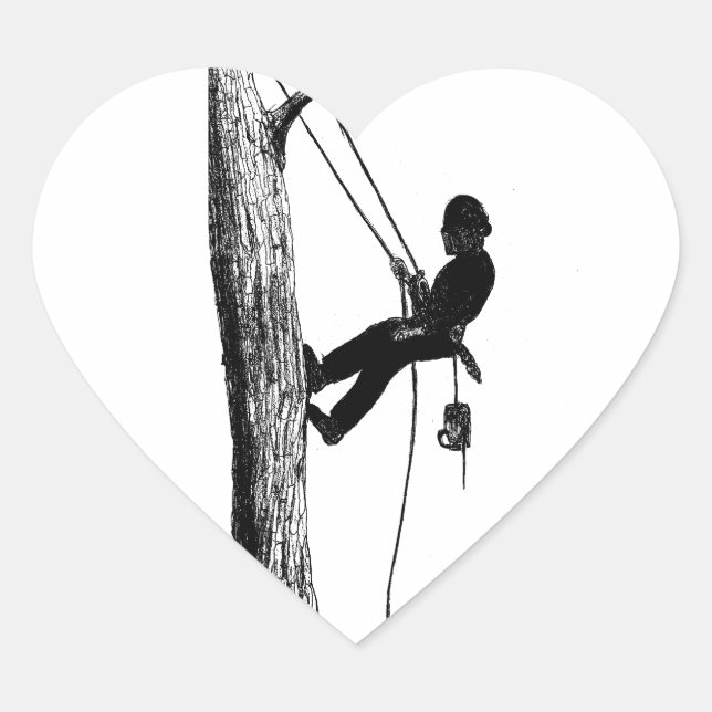 Tree Surgeon Arborist christmas present gift Heart Sticker (Front)