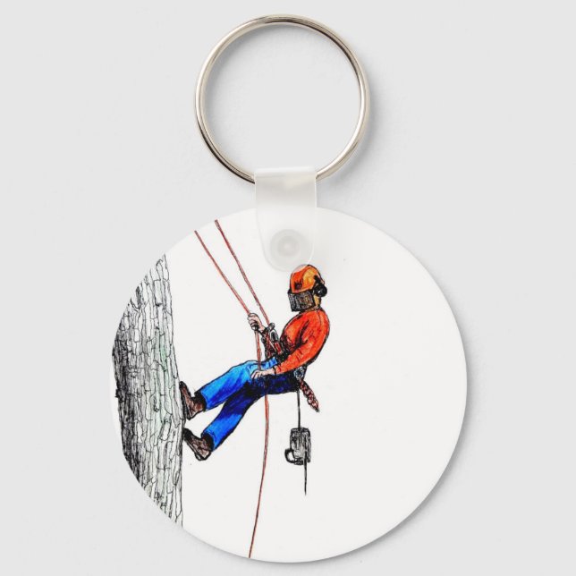 Tree Surgeon Arborist Forester Key Ring (Front)