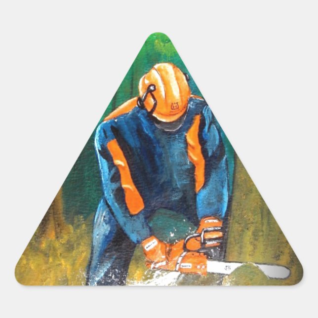 Tree Surgeon Arborist Forester Triangle Sticker (Front)