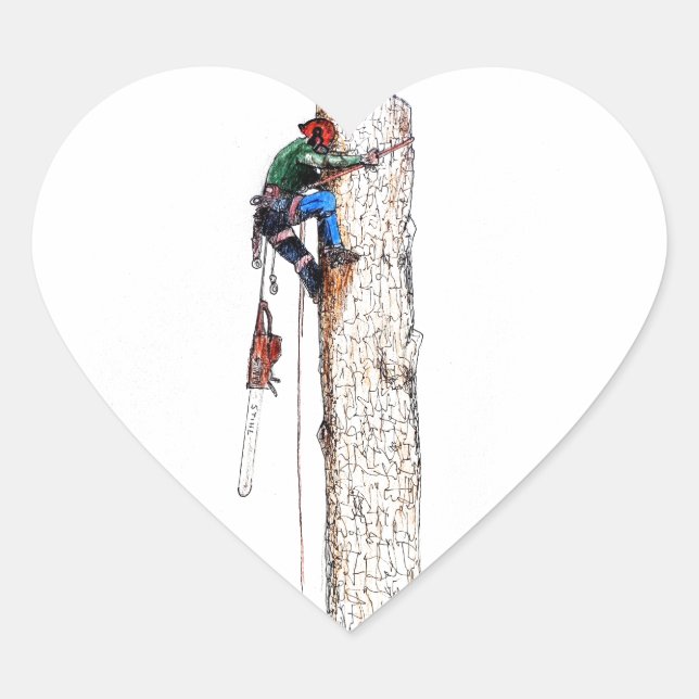 Tree Surgeon Arborist Heart Sticker (Front)
