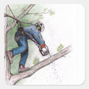 Tree Surgeon Arborist Lumberjack Square Sticker
