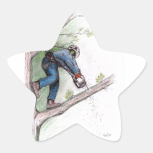 Tree Surgeon Arborist Star Sticker