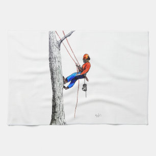 Tree Surgeon Arborist Tea Towel