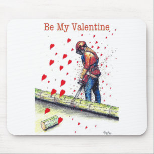 Tree surgeon Arborist Valentine Card Mouse Mat