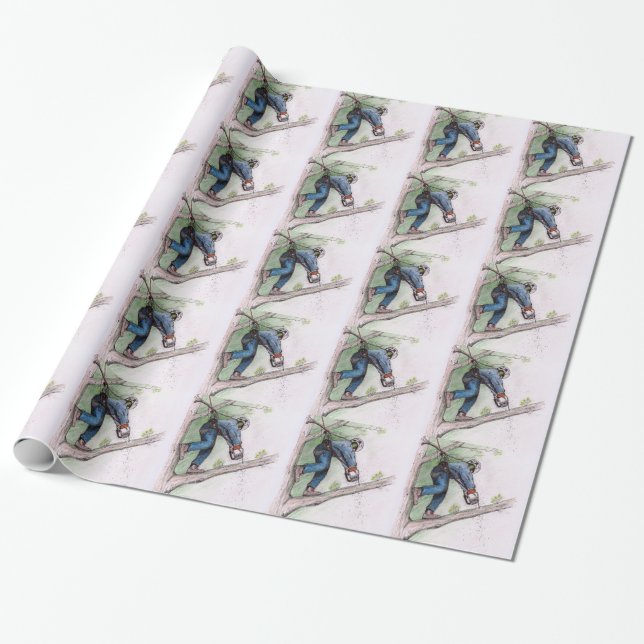 Tree Surgeon Arborist Wrapping Paper (Unrolled)