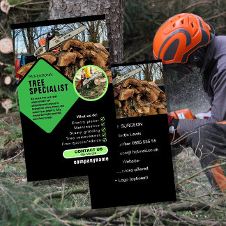 Tree Surgeon Business Card | Arborist & Tree Care 