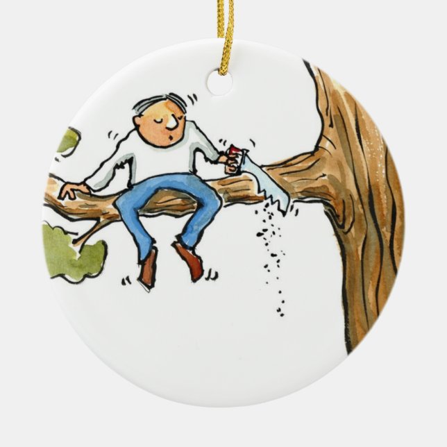 Tree surgeon ceramic tree decoration (Front)