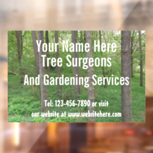 Tree Surgeons / Garden Services Customisable Window Cling