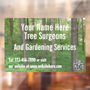 Tree Surgeons / Garden Services Customisable Window Cling