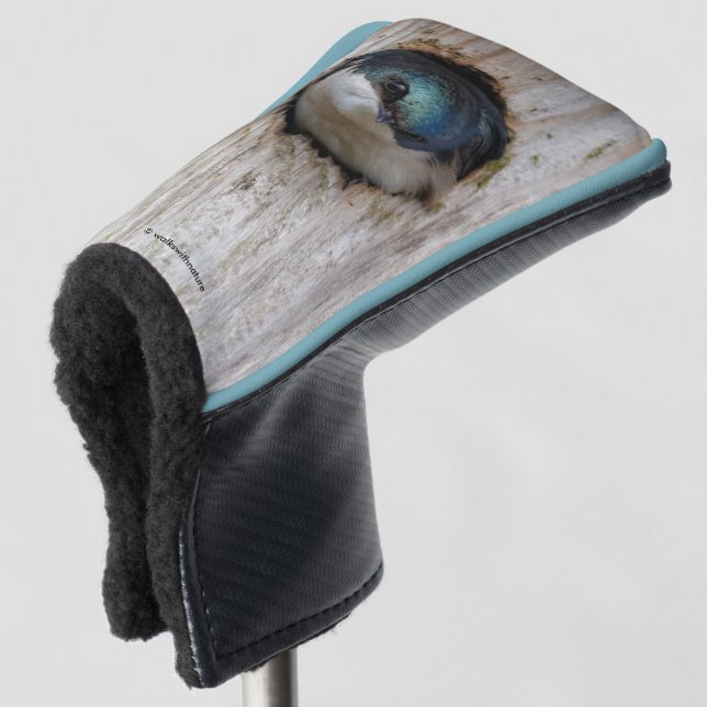 Tree Swallow in a Nestbox Golf Head Cover (3/4 Front)