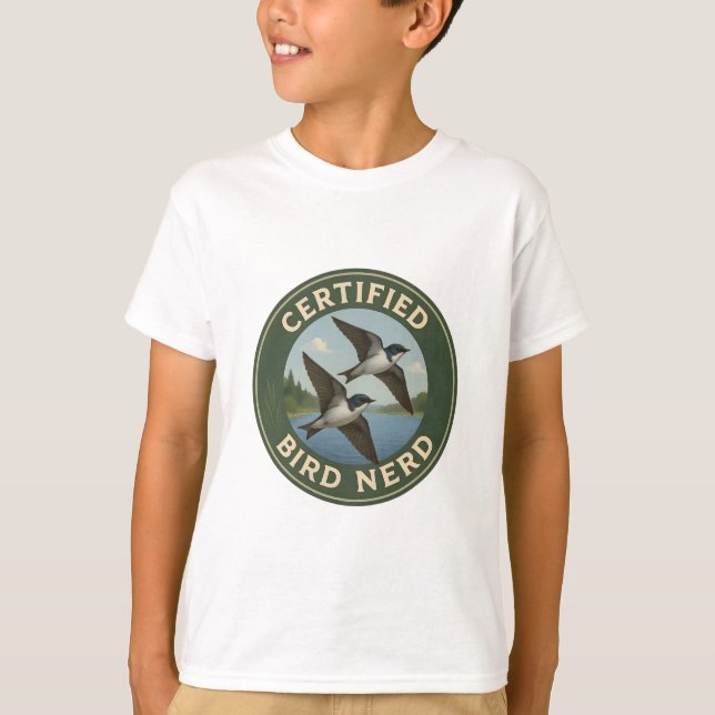 Tree Swallows Vintage Badge T-Shirt (Front)