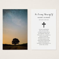 Tree Sympathy Funeral Memorial Prayer Cards