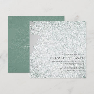 Tree Themed Unique Embossed-Like Wedding © Invitation