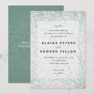 Tree Themed Unique Embossed-Like Wedding © Invitation