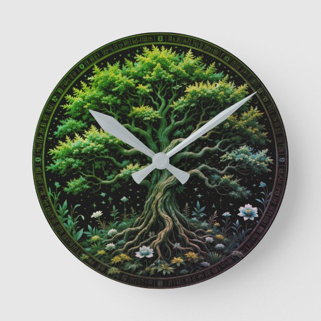 Tree Time Round Clock (Front)