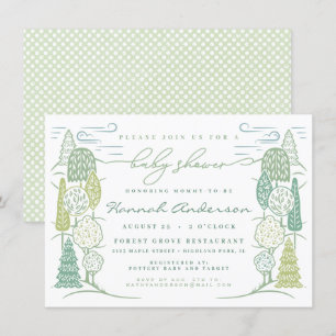 Tree Top Baby Shower Gender Neutral Green Invitation