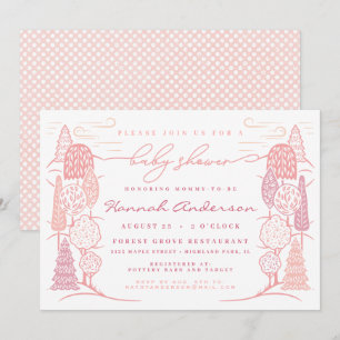 Tree Top Baby Shower Girl Invitation