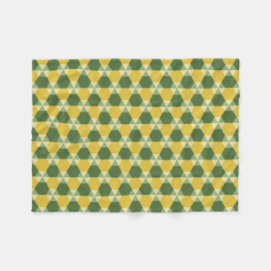 Tree Top Green/Gold Triangle-Hex Fleece Blanket