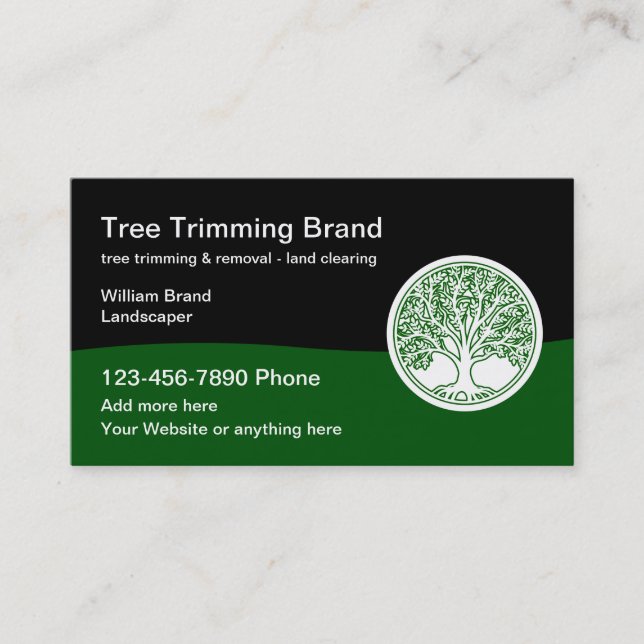 Tree Trimming And Removal Services Business Card (Front)