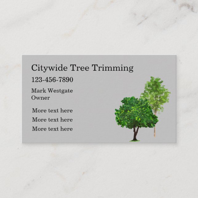 Tree Trimming And Service  Business Card (Front)