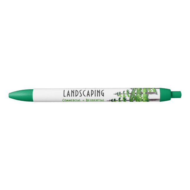 Tree Trimming Landscaping Business Black Ink Pen (Front)