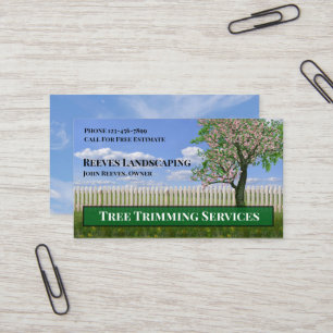 Tree Trimming Landscaping Service Business Card