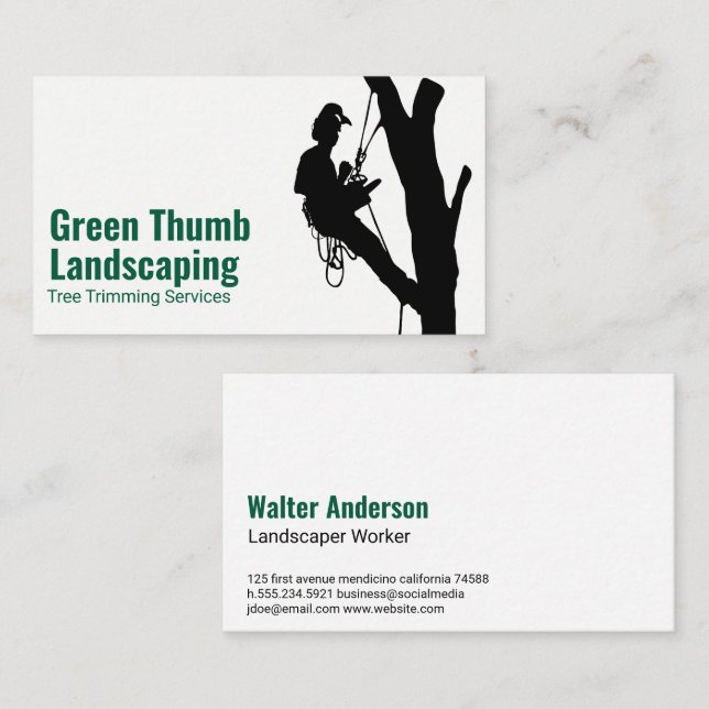 Tree Trimming on Tree | Landscaping Business Card (Front/Back)