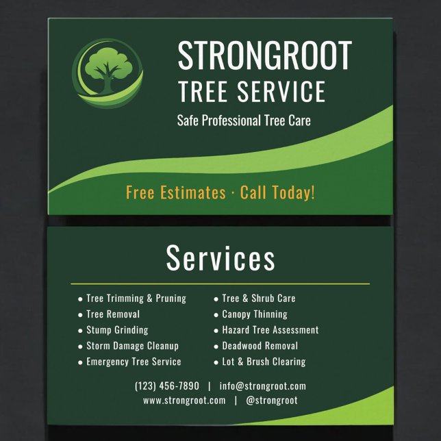Tree Trimming Service Arborist Business Card (Creator Uploaded)