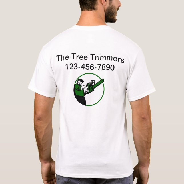 Tree Trimming Service Business Logo Work Shirts (Back)