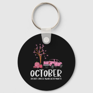 Tree Truck October Breast Cancer Awareness Month G Key Ring