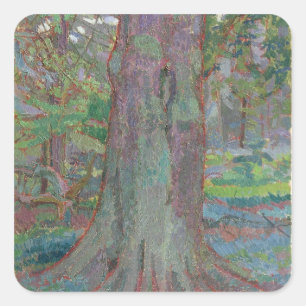 Tree Trunk, 1916 (oil on canvas) Square Sticker