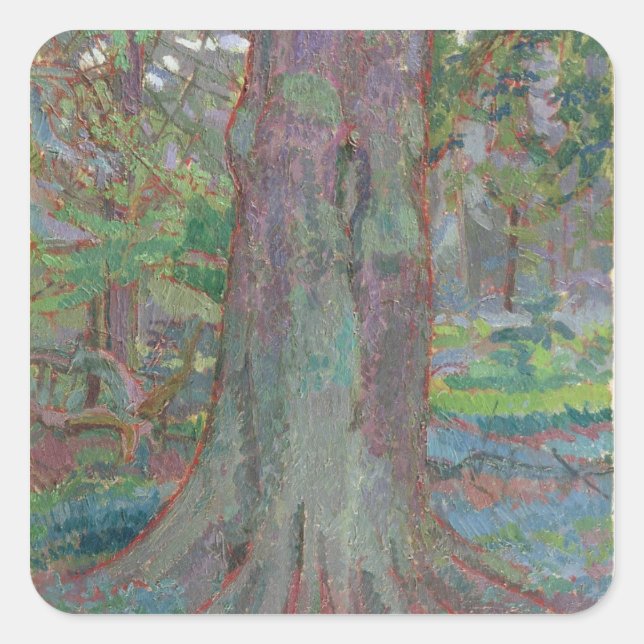 Tree Trunk, 1916 (oil on canvas) Square Sticker (Front)