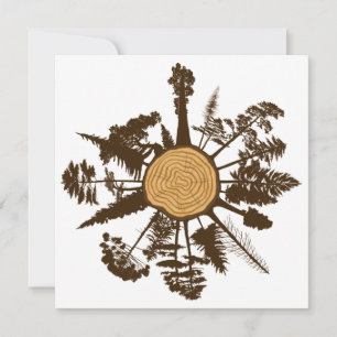 Tree Trunk Cross Section Growth Rings Pine Trees Invitation