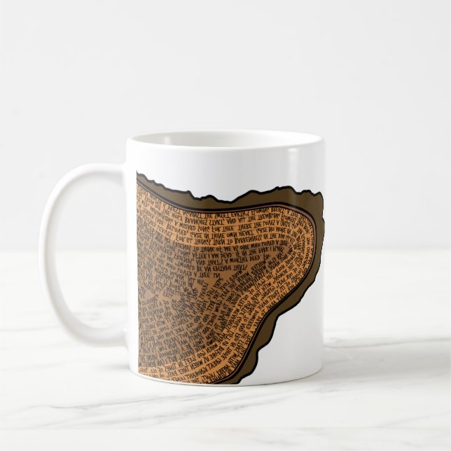 Tree Trunk Cross Section Growth Rings Trees Coffee Mug (Left)