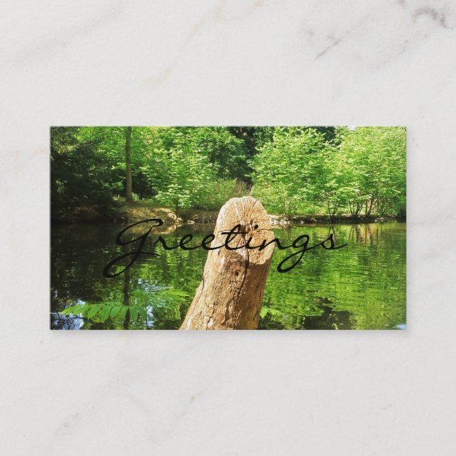 Tree Trunk Nature Photography Lake Park Business Card (Front)