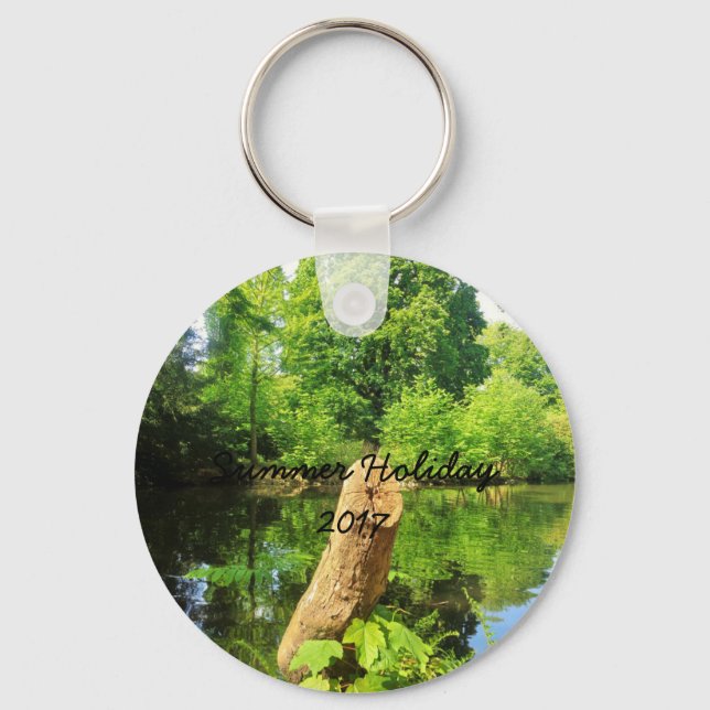 Tree Trunk Nature Photography Lake Park Key Ring (Front)