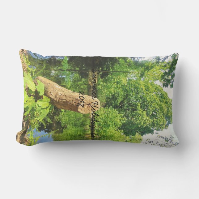 Tree Trunk Nature Photography Lake Park Lumbar Cushion (Front)