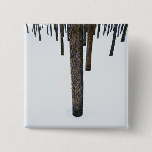 Tree Trunks in Snow 15 Cm Square Badge