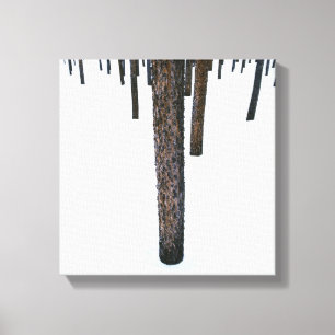 Tree Trunks in Snow Canvas Print