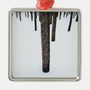 Tree Trunks in Snow Metal Tree Decoration