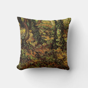 Tree Trunks with Ivy by Vincent van Gogh Cushion