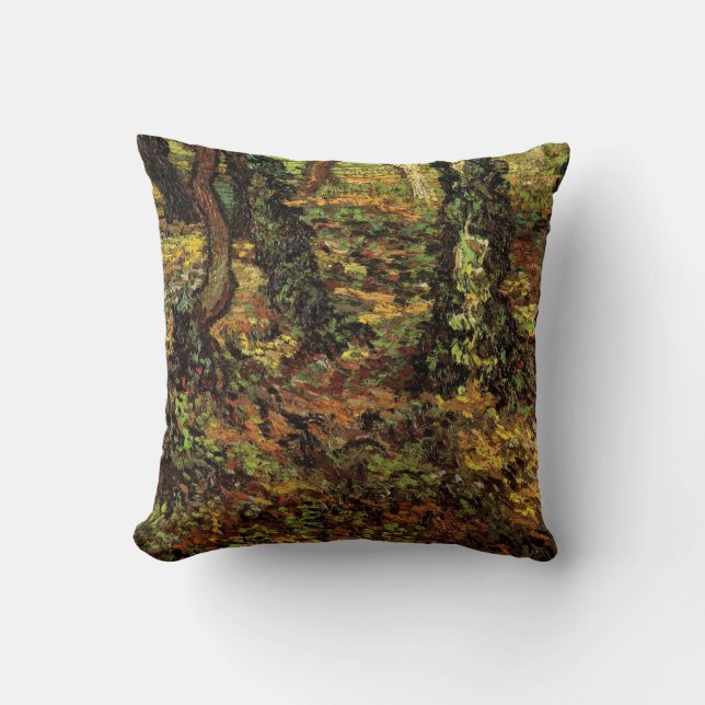 Tree Trunks with Ivy by Vincent van Gogh Cushion (Front)