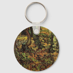 Tree Trunks with Ivy by Vincent van Gogh Key Ring